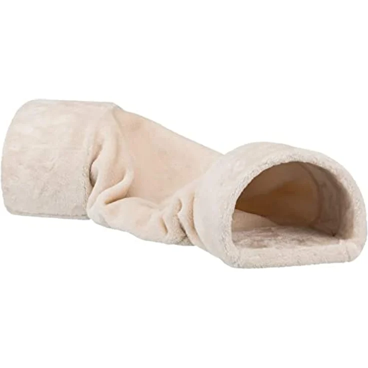 TRIXIE 63102 Kuscheltunnel mit 2 Ausgängen, Zwergkaninchen, 27 × 21 × 80 cm, beige – Bild 3