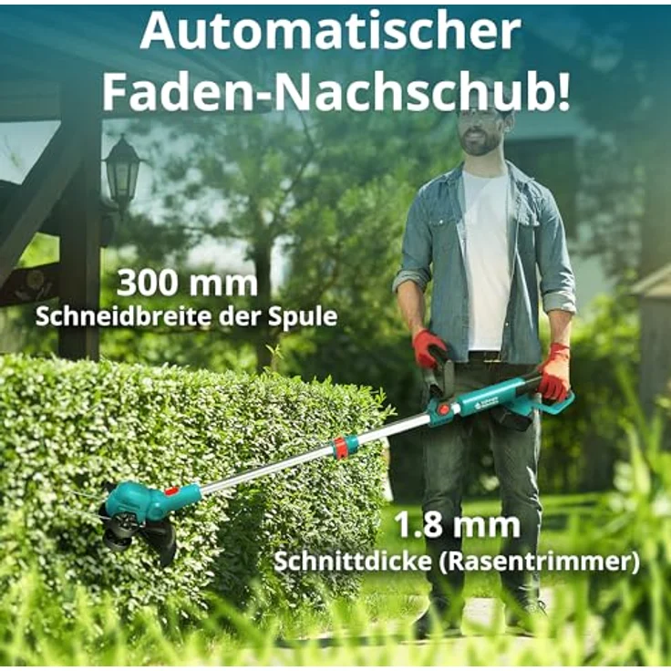 Könner & Söhnen Akku-Rasentrimmer KS CST-20V, 2-in-1 Rasentrimmer & Kantenschneider mit Teleskopstange, 20 V Motor, Automatische Fadenspule, Ergonomischer Griff – Bild 5