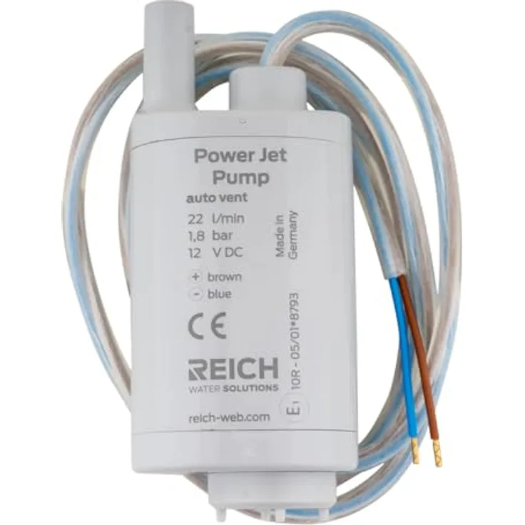 Reich Tauchpumpe Power Jet, 22 l/min bei 1,8 bar, 12 Volt mit hoher Förderleistung und leiser Betrieb