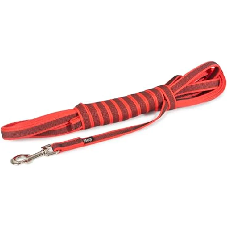 IDC Color & Gray gumierte Leine, 20 mm x 10 m mit Schlaufe, Rot-Grau – Bild 2