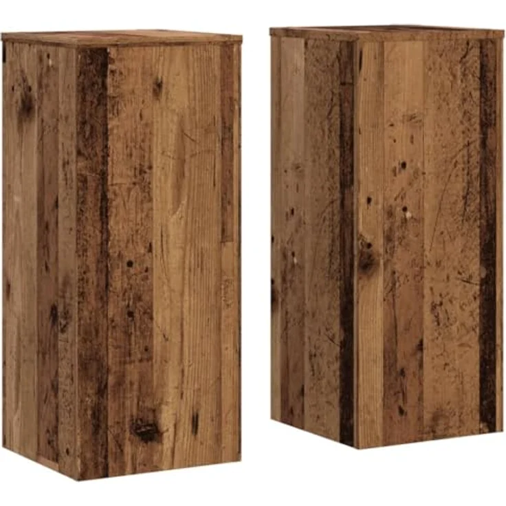 vidaXL Blumenständer Blumenständer Pflanzenständer 2 Stk Altholz-Optik 30x30x70 cm Spanplat – Bild 1