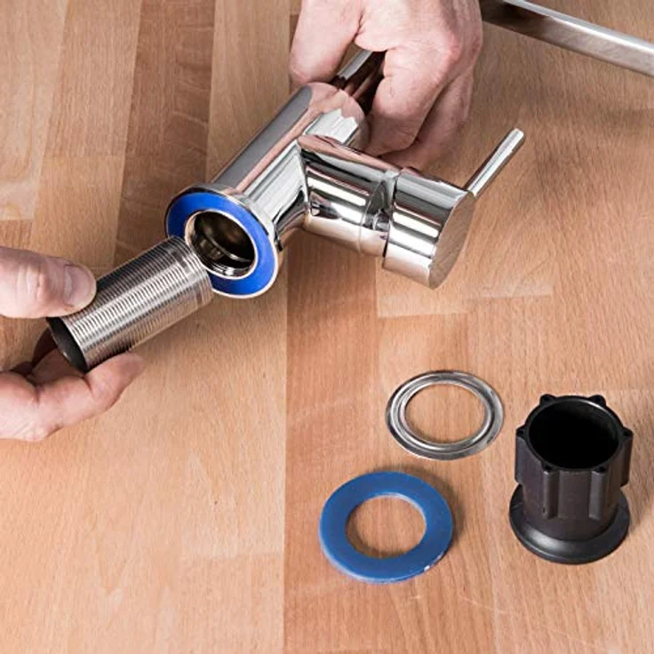 CORNAT Spültischarmatur Druckgusskörper, chrom - 360° schwenkbarer Silikon-Auslauf mit Brause-Arretierung, hochdruckbeständig, wasserfester Wasserhahn – Bild 4