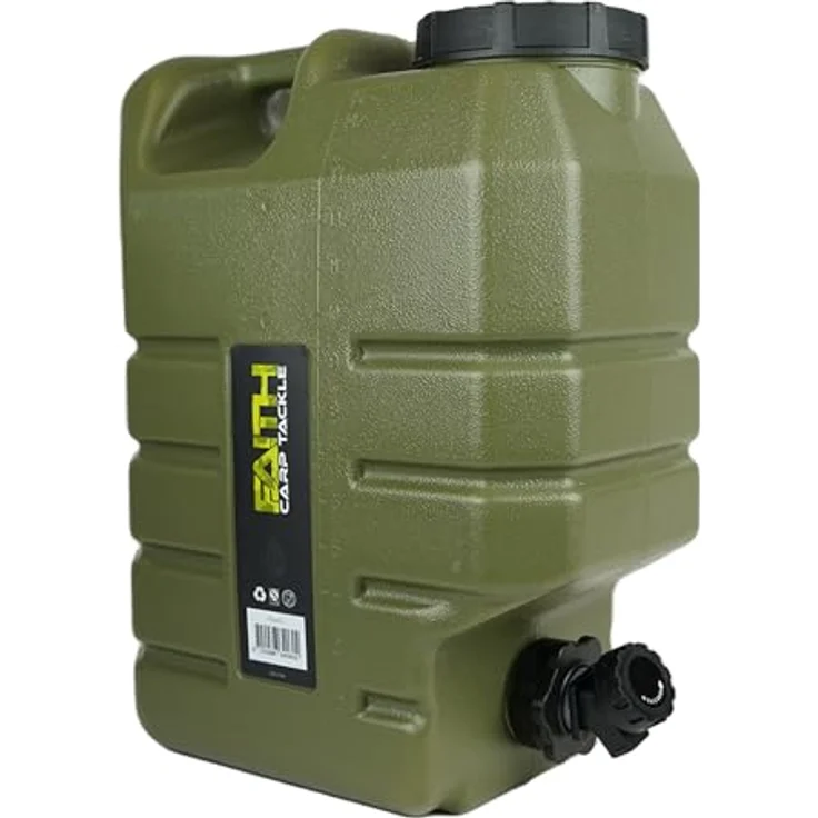 Faith Wasserkanister mit Auslaufhahn, 25l Grüner Wassertank aus Polyethylen, ideal für Camping und Angeln – Bild 2