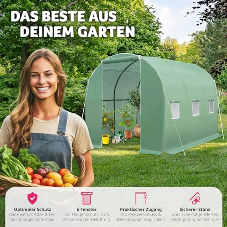 Tectake Gewächshaus Folientunnel – Bild 3