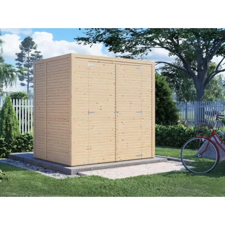 KONIFERA Gartenhaus Beno 2, modernes Gerätehaus mit Flachdach, Doppeltüren (188 x 131 cm), BxT: 207x170 cm