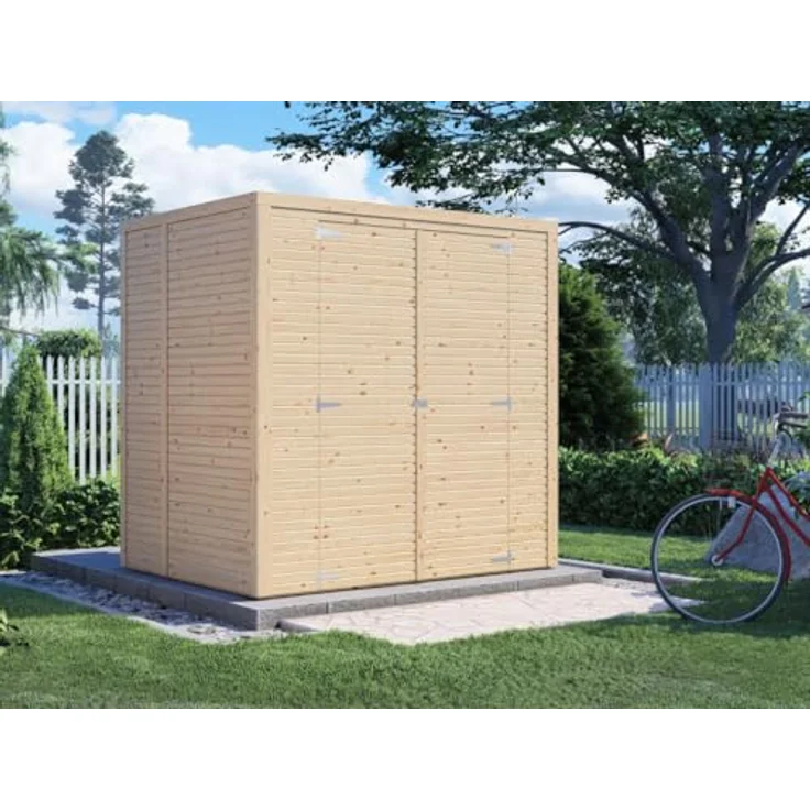 KONIFERA Gartenhaus Beno 2, modernes Gerätehaus mit Flachdach, Doppeltüren (188 x 131 cm), BxT: 207x170 cm – Bild 1