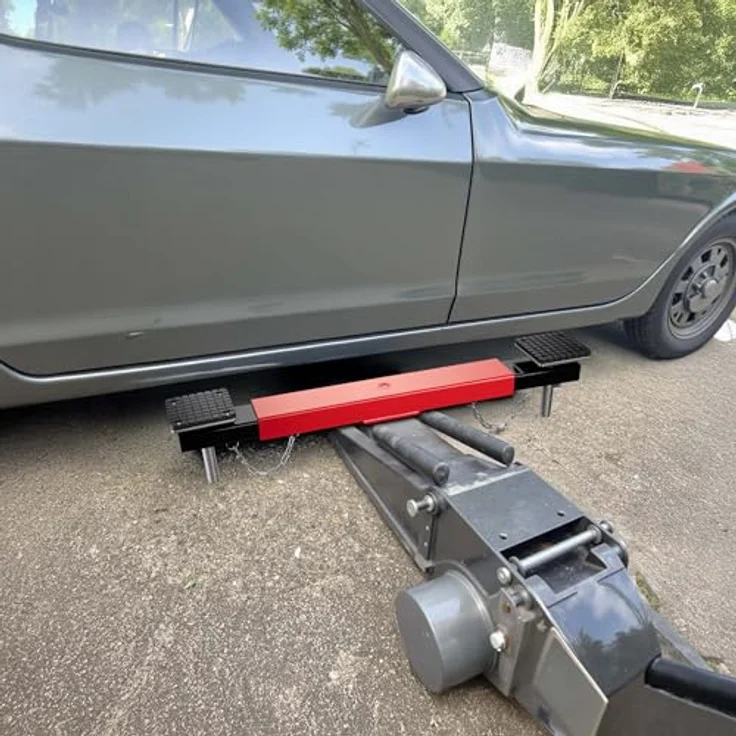 Wiltec Achstraverse Wagenheberbrücke 2000kg Querträger für Wagenheber mit Gummiauflagen, höhenverstellbar, schwarz – Bild 9