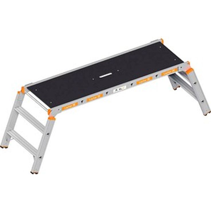 Layher Arbeitsplattform TOPIC 1065, klappbar, silber, 2x 2 Stufen, bis 300 kg belastbar, rutschhemmend, Made in Germany