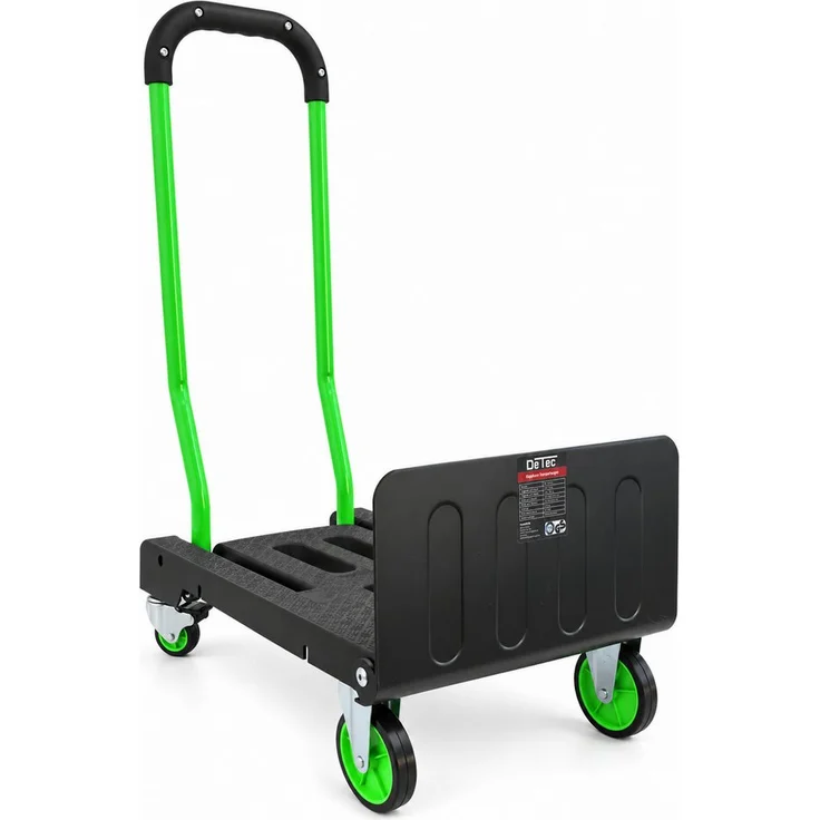 DeTec Sackkarre 2-in-1 klappbar, Plattformwagen bis 120 kg, grün, 2-Rad und 4-Rad-Nutzung