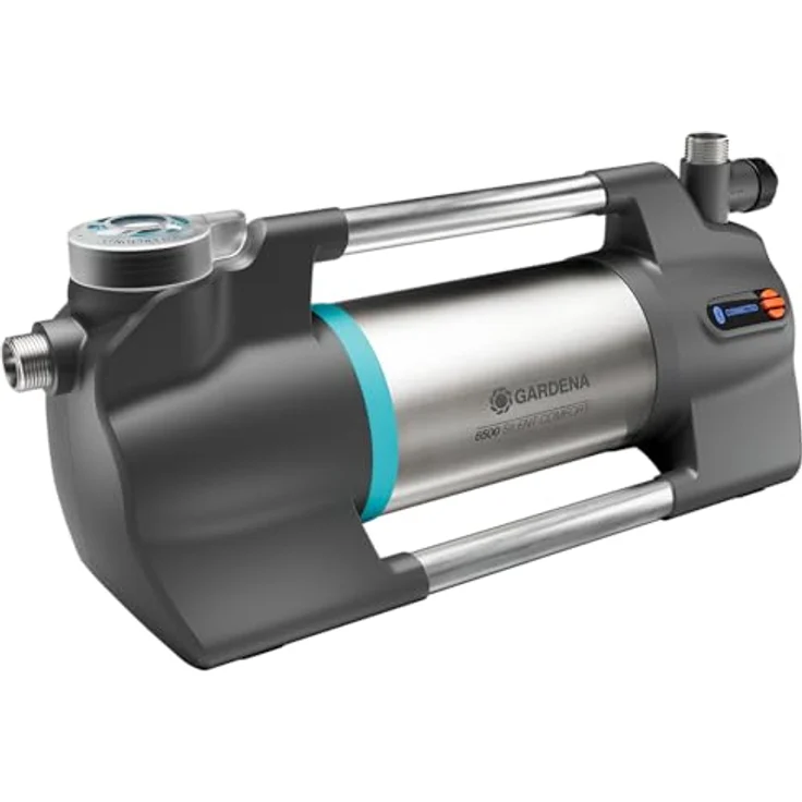 Gardena Gartenpumpe 6500 SilentComfort, extra leise Bewässerungspumpe mit App-Steuerung, 6500 l/h, rostfreier Edelstahl, Trockenlaufsicherung, wasserfest – Bild 1