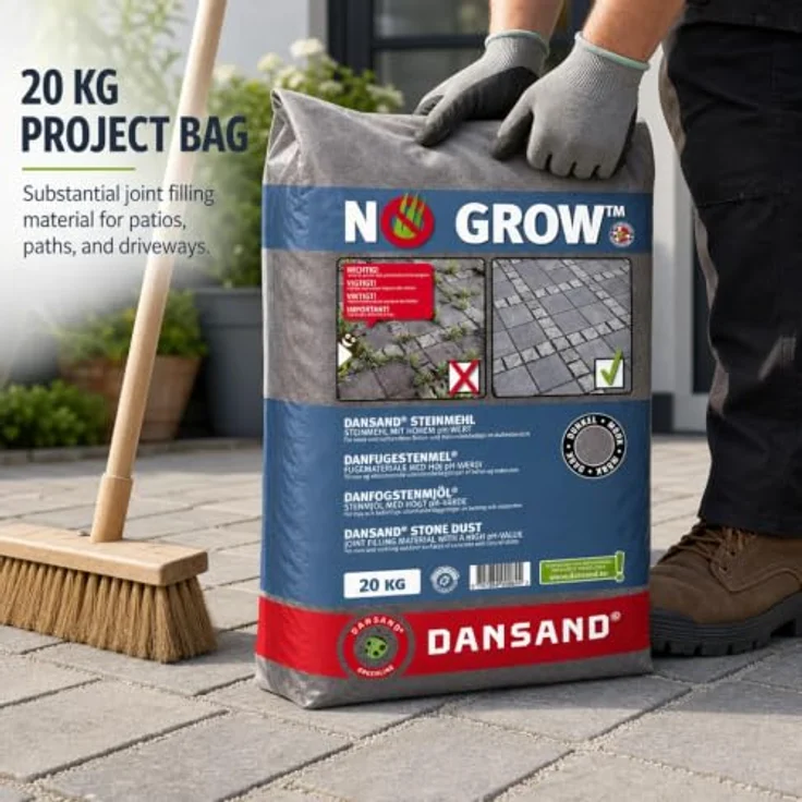 NO GROW Dansand Steinmehl unkrauthemmend dunkel 3-20mm Fugenbreite, 20 kg – Bild 7