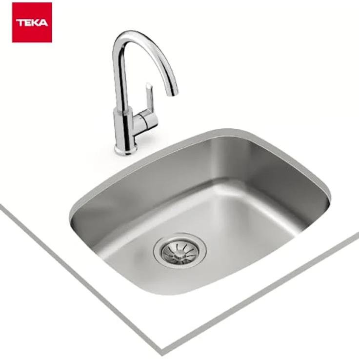 TEKA BE 50.40 Max - Edelstahl Unterspüle, 1 Spülbecken, niedrige Arbeitsplatte, Spüle 60 cm, Tiefe 20 cm – Bild 4