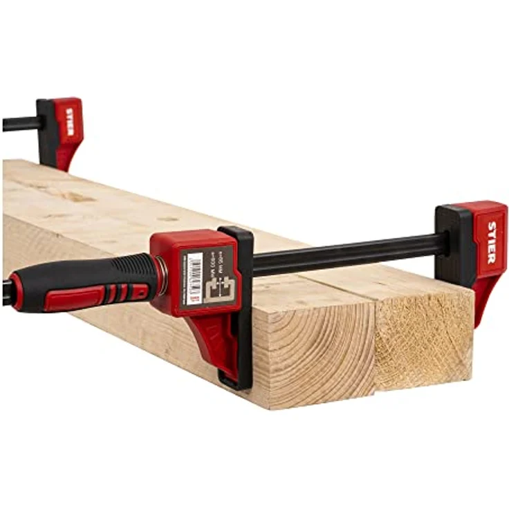 STIER Kompaktzwinge, optimal für Arbeiten auf engem Raum, 600 mm Spannweite, 60 mm Ausladung, große Spannbacken – Bild 2