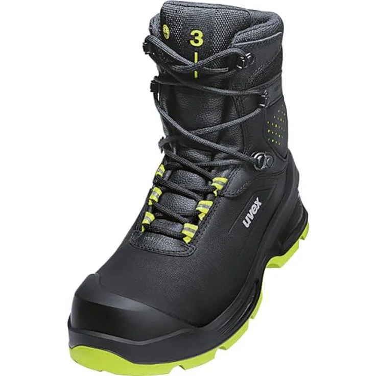 Uvex Sports uvex 3 Stiefel S3 68752, Sicherheitsschuhe mit robustem Design, schwarz-gelb, Weite 11, Größe 45