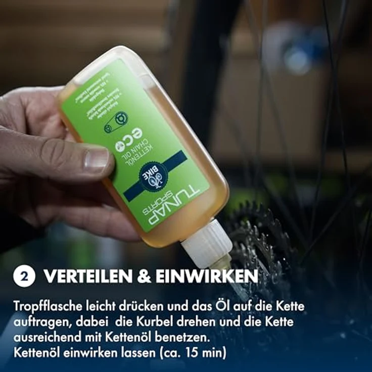 TUNAP SPORTS Kettenöl eco - 100 ml Tropfflasche, biologisch abbaubar, Leichtläufige Langzeit-Schmierung, über 90% nachwachsende Rohstoffe, E-Bike Ready, Made in Germany – Bild 5