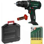 PARKSIDE 20V Akku-Schlagbohrschrauber PSBSA 20-Li C3 Solo + Bohrer Set, kraftvoller Motor mit 2-Gang-Getriebe, LED-Arbeitsleuchte und Metallbohrer Set