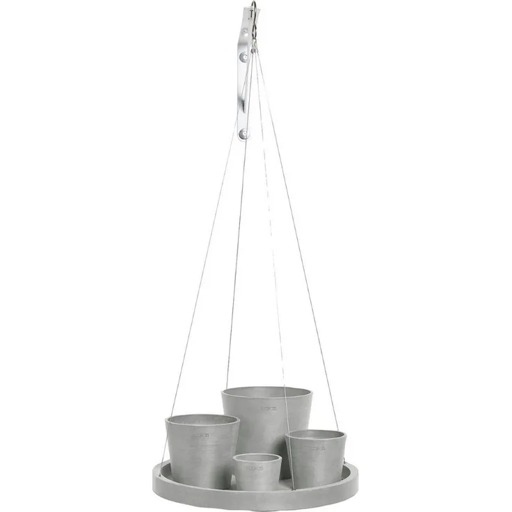 ECOPOTS Blumentopfuntersetzer HANGING SAUCER White Grey, BxTxH: 36x36x3 cm, aus innovativem Recyclingkunststoff hergestellt