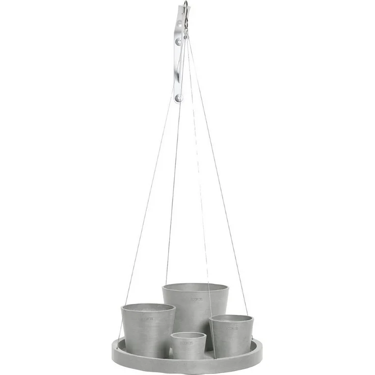 ECOPOTS Blumentopfuntersetzer HANGING SAUCER White Grey, BxTxH: 36x36x3 cm, aus innovativem Recyclingkunststoff hergestellt