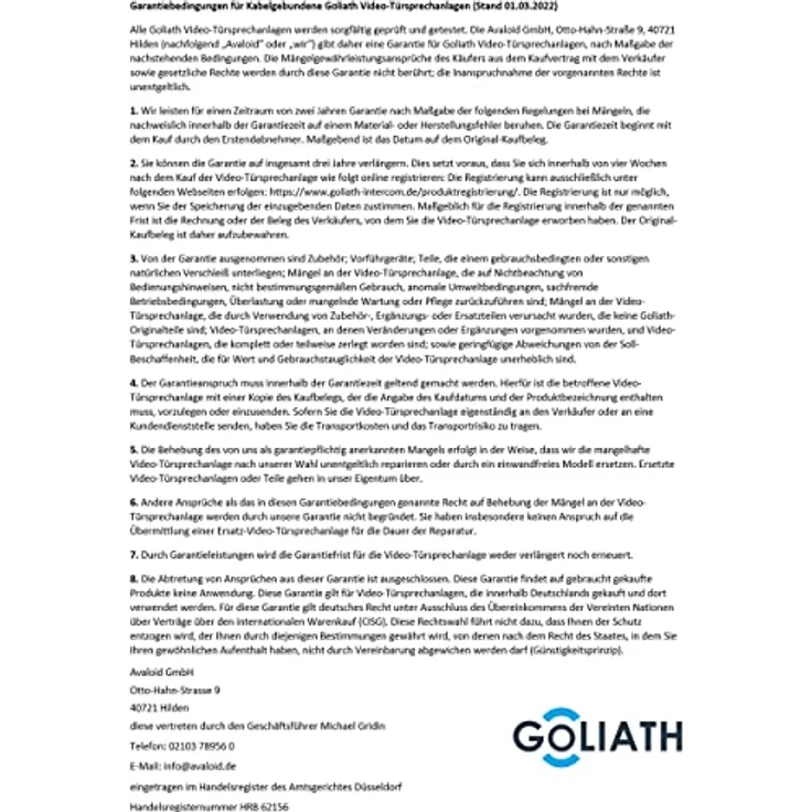 Goliath Intercom 2-Draht BUS Video-Türsprechanlage mit RFID, 2 Monitore, 180° Weitwinkelkamera, Silber, für 2-Familienhaus – Bild 9
