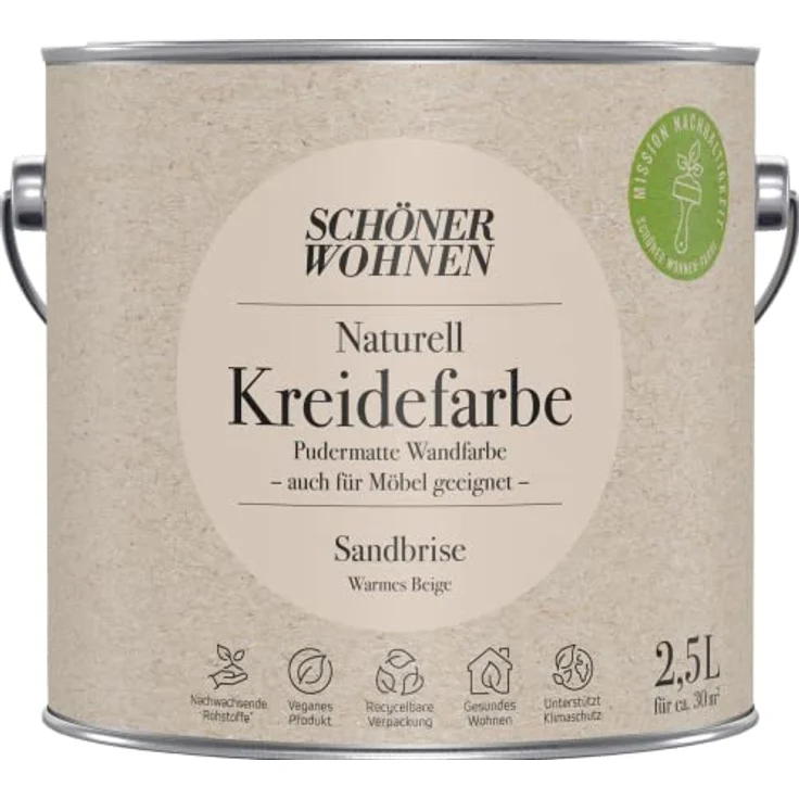 Schöner Wohnen 2,5L Naturell Kreidefarbe Sandbrise, Warmes Beige