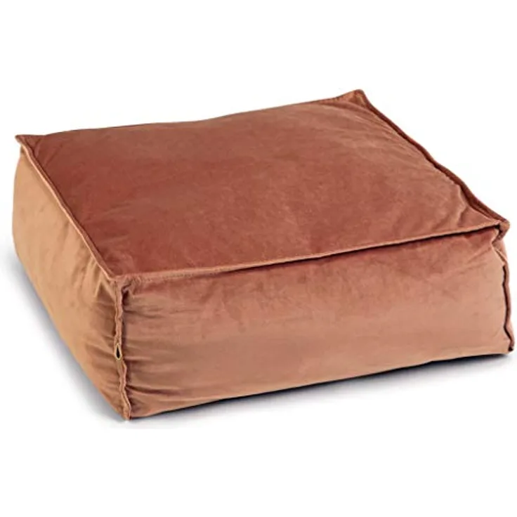 Designed by Lotte DBL Velveti Liegekissen, Katze, Samt, pink, 50x50x20 cm