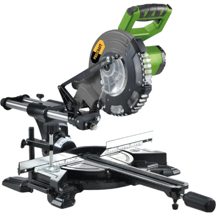 Procraft PGS28bb Akku Kapp- und Gehrungssäge, 20 V, 210 mm, Brushless, Zugfunktion, inklusive Staubfangsack und Sägeblatt