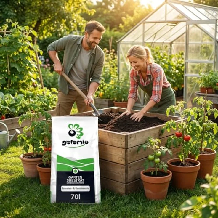 GALAMIO Tomatenerde Gemüseerde Erde Universalerde Blumenerde Pflanzerde Beet Balkon Premium Kultur Substrat 70l x 30 Sack 2.100l / 1 Palette Paligo, Qualitätserde mit Langzeit-Mehrnährstoffdünger, pH-Wert 5,50-6,00, salzgehalt 1,50g/l – Bild 4