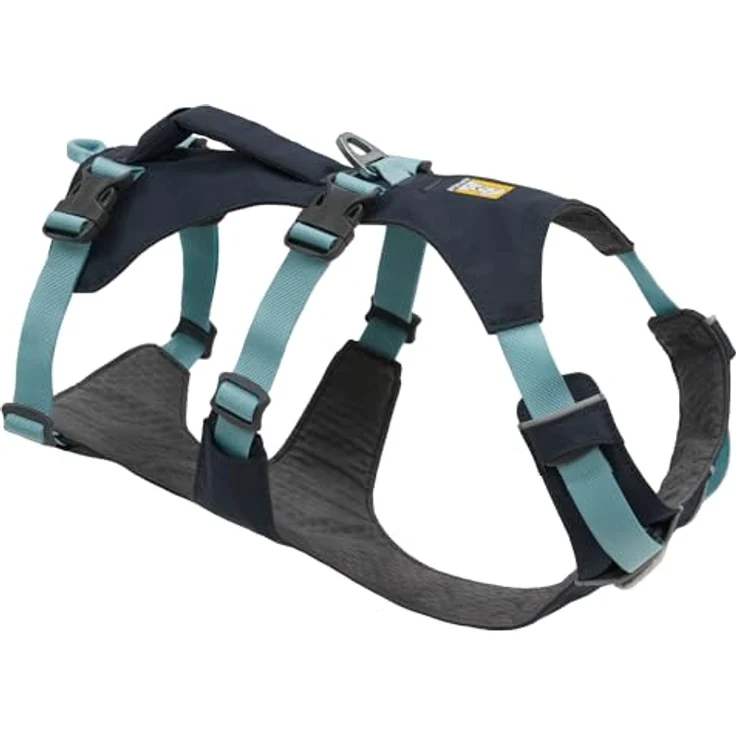 Ruffwear Flagline Hundegeschirr mit Griff, Lleichtes, Verstellbares Gehgeschirr, 3 Leinenbefestigungspunkte, verstärktes Gurtband und starker V-Ring aus Metall Basalt Grey Medium – Bild 1