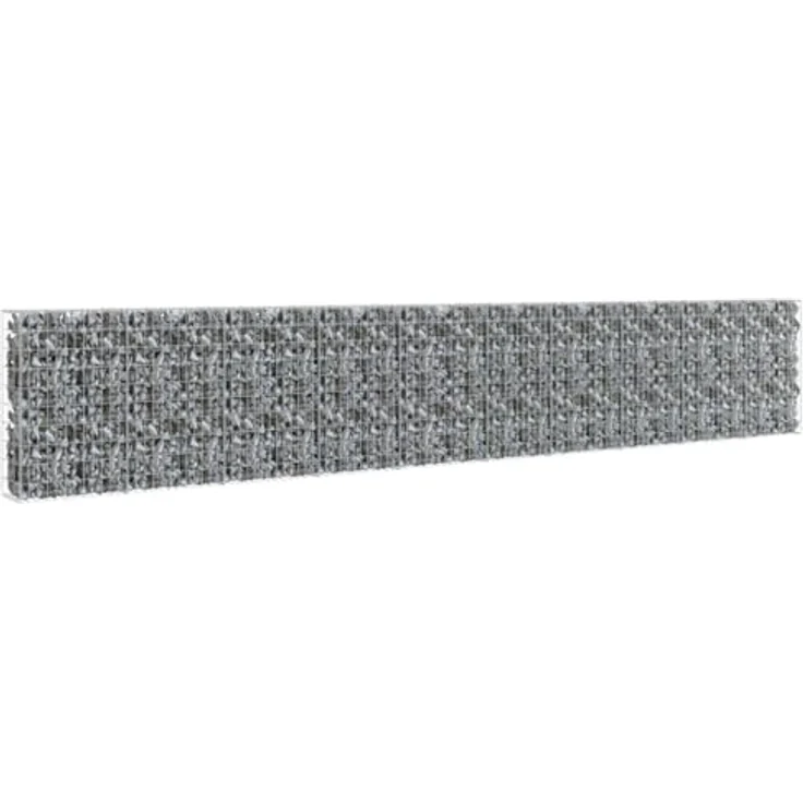 vidaXL Gabionenwand mit Abdeckung Verzinkter Stahl 600×30×100 cm – Bild 2