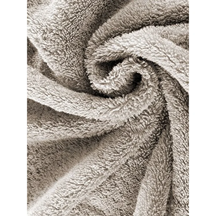 Herzbach Home Saunatuch, Sand, 80x200 cm, 100% Premium-Baumwolle, hohe Grammatur 550 gsm, stilvolles Design mit Bordüre und Aufhänger – Bild 3