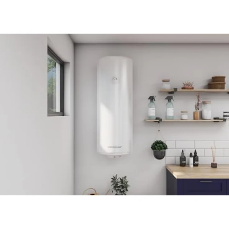 Thermoflow DS 150, Elektro Warmwasserspeicher 150 L Wandspeicher mit 1,5 kW Leistung, druckfest, 383 Minuten Aufheizzeit – Bild 3