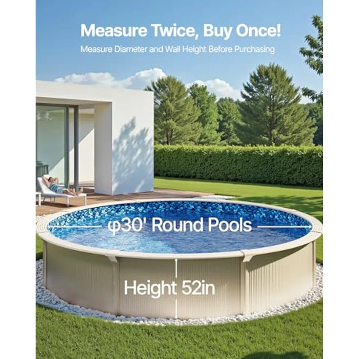VEVOR Runde Poolfolie, Durchmesser 914x120 cm, verschleißfeste Vinylauskleidung für Aufstellbecken mit 132 cm Höhe – Bild 3