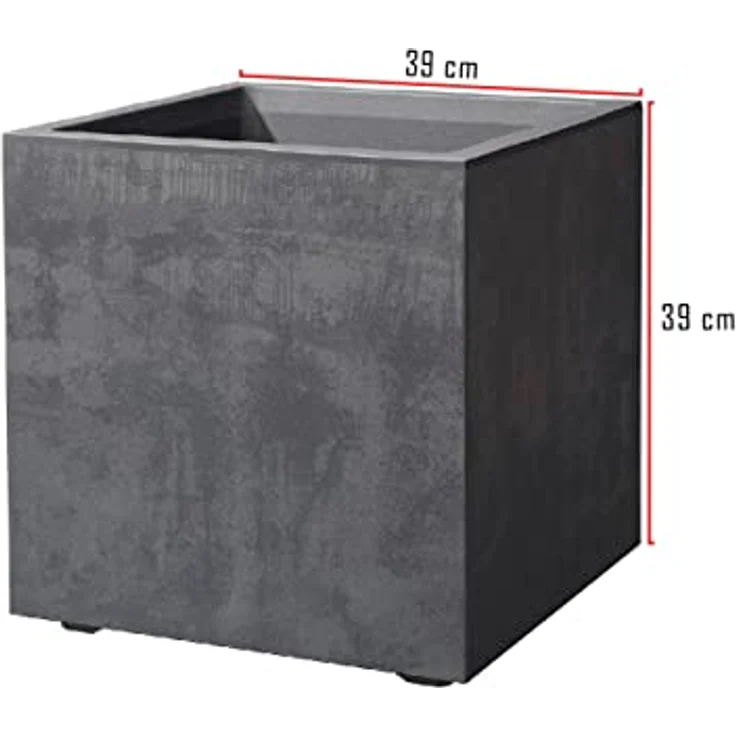 Kreher XL Pflanzkasten Millennium in verschiedenen Formaten und Farben. Tolle Naturstein Optik in Braun oder Anthrazit! Aus robustem Kunststoff! (40 Liter Anthrazit) - Preisvergleich – Bild 3