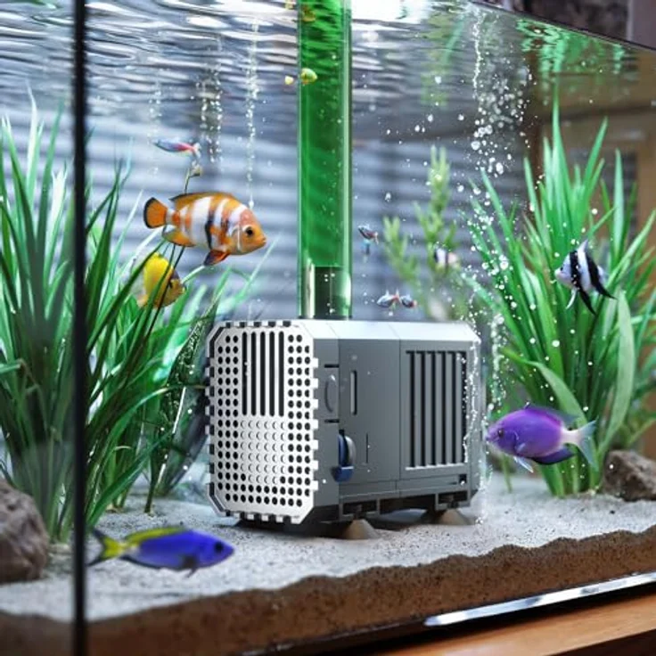 SunSun CHJ-500 Aquarien Pumpe, 500 l/h, 7 W, regulierbarer Durchfluss für Süß- und Salzwasser – Bild 2