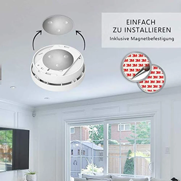 ELRO FS1510 Rauchmelder mit Magnetklebe Kit - 10 Jahres Batterie , Sensor und Garantie - DIN EN14604 - 6-Pack – Bild 4