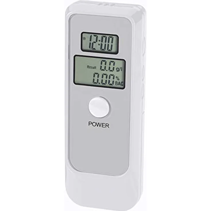HP Autozubehör Alkoholtester Beige 0 bis 1.9 ‰ Countdown-Funktion, Alarm, inkl. Display, Temperaturanzeige, Uhr, Verschiedene