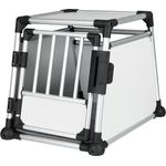 TRIXIE Transportbox - Aluminium 55 × 62 × 78 cm, silber/hellgrau für Hunde & Katzen
