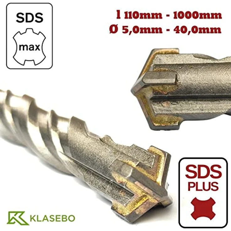 KLASEBO® Hammerbohrer SDS Plus 14mm, 4-Schneider Betonbohrer für präzise Bohrungen in Stein und Mauerwerk – Bild 2