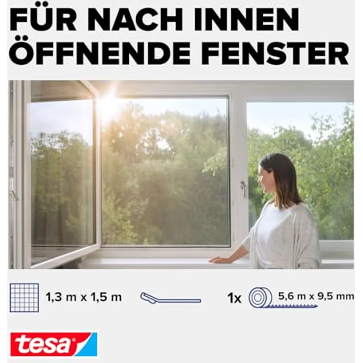 tesa Pollenschutzgitter für Fenster, 1,50 m x 1,30 m – Bild 3