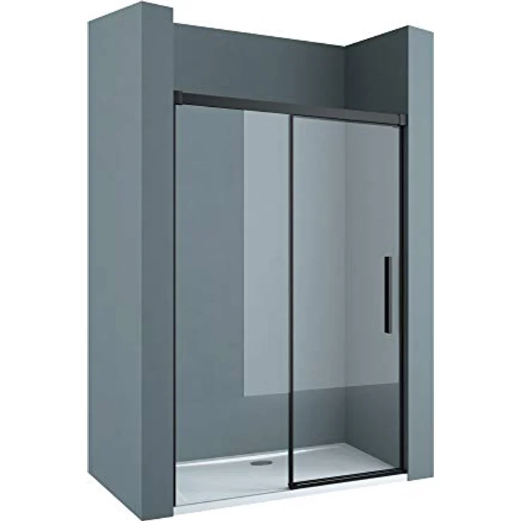 doporro Nischentür Ter12 100x195cm Duschtür ESG-Sicherheitsglas Nischentür Soft-Close Klarglas inkl. Nano-Beschichtung – Bild 1