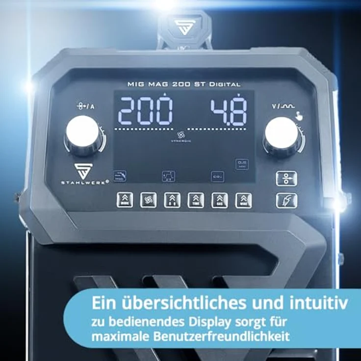 STAHLWERK MIG MAG 200 ST Digital Schweißgerät, 200 A, IGBT Technologie, kompaktes Design, 2-in-1 Kombigerät – Bild 7