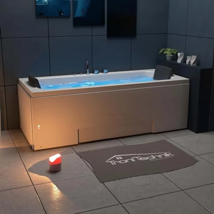TroniTechnik Whirlpool Badewanne IOS 170cm x 75cm inkl. Spülfunktion, Hydromassage und Farblichtherapie – Bild 4