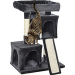 PawHut Kratzbaum 83 cm Kleiner Katzenkratzbaum mit Sisalsäulen, Katzenkratzbaum, Katzen Kletterbaum, Katzenbaum, Katzenmöbel Spielbaum für kleine Katzen, Dunkelgrau