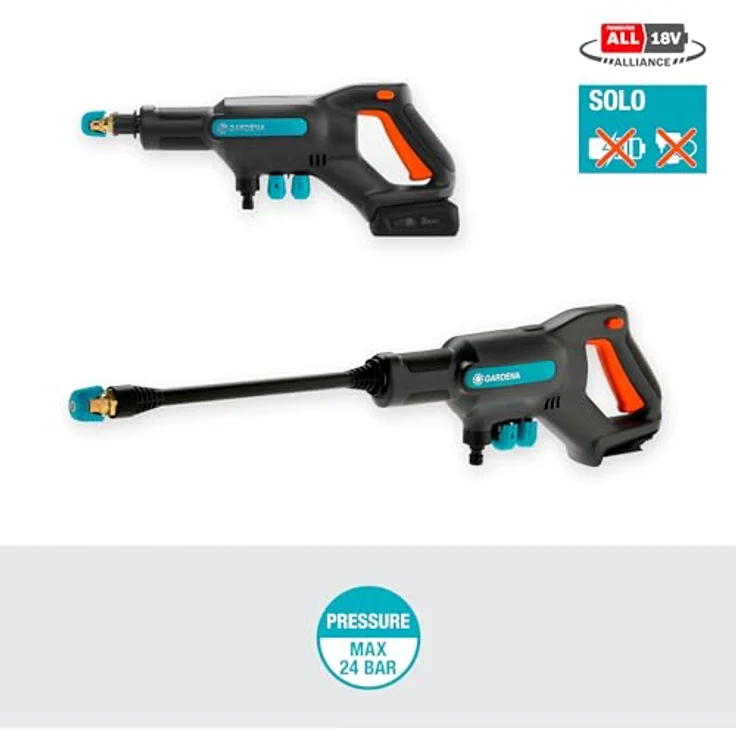 GARDENA Akku Mitteldruckreiniger AquaClean 24-18V P4A Solo Nr. 14800-20 Ohne Ladegerät ohne Akku Reiniger – Bild 4