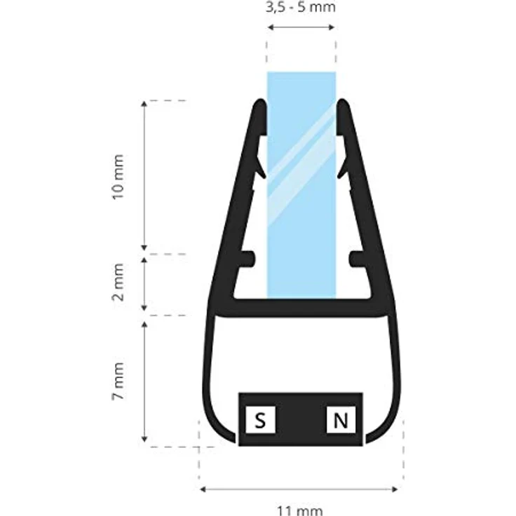 STEIGNER Magnetduschdichtung UKM01, 201cm, für Glasstärke 3,5/4/5mm, wasserdicht, schimmel- und kalkresistent, transparente Optik – Bild 2