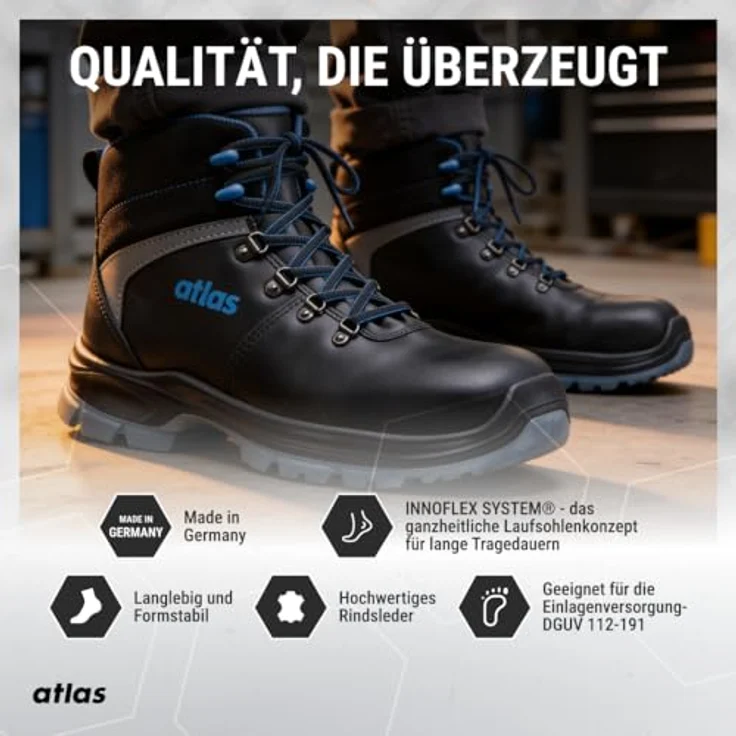 ATLAS Sicherheitsstiefel SL 845 XP ESD S3 SRC, waterproofes Glattleder, metallfreie Durchtritthemmung, schwarz/royal blau, Gr. 49 W.10 – Bild 6
