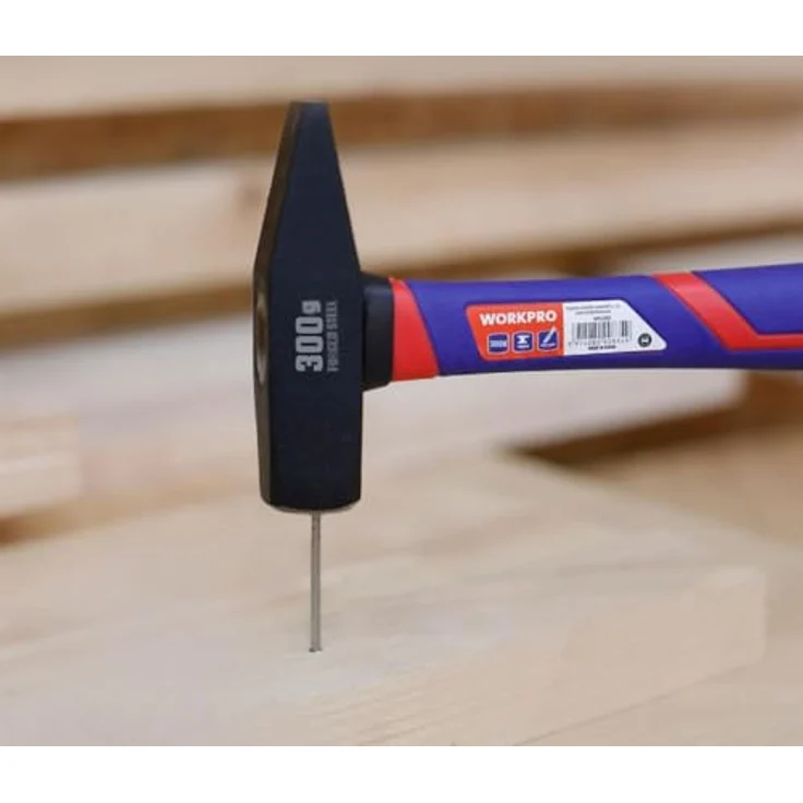 WorkPro WP241022 Schlosserhammer 300g mit Glasfaserstiel, ideal für Metallverarbeitung und Meißelarbeiten – Bild 4