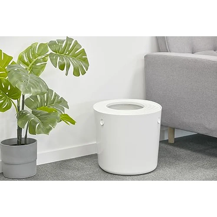 Iris Ohyama, Katzentoilette, Geschlossene Katzentoilette, Schaufel, L53 x T41 x H37 cm, PUNT-530, Weiß – Bild 4