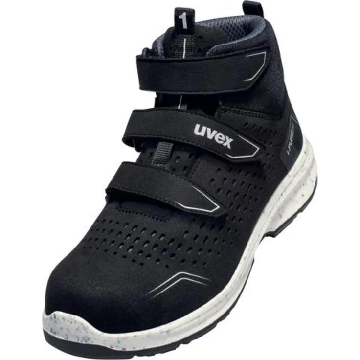 Uvex 1 Sport Sicherheitsschuh S1, Klettstiefel, schwarz, Größe 43, leicht und ergonomisch