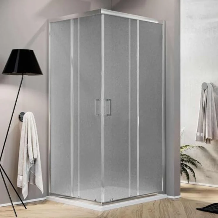 Eckeinstieg Duschkabine Rechteckig 120x90 H185 Satiniert 6mm Glas Mod. Ready – Bild 4